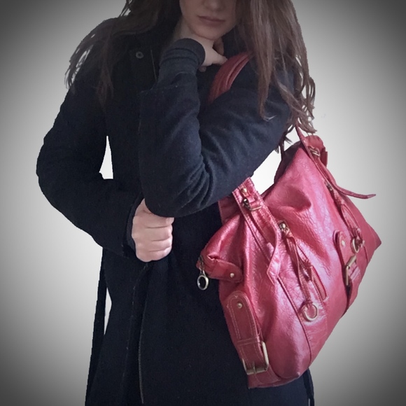 Vera Bags Handbags -  Host Pick  Large Red Faux Leather Tote Bag